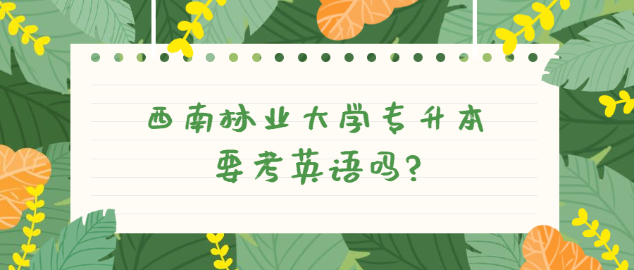 西南林業大學專升本要考英語嗎?