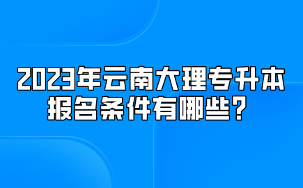 2023年云南大理專升本報名條件