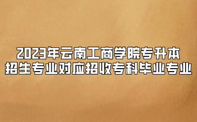 2023年云南工商學(xué)院專升本招生專業(yè)對(duì)應(yīng)招收專科畢業(yè)專業(yè)
