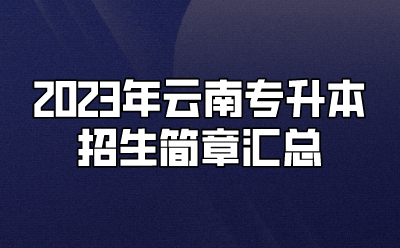 2023年云南專升本招生簡章匯總