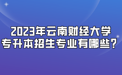 2023年云南財(cái)經(jīng)大學(xué)專升本招生專業(yè)