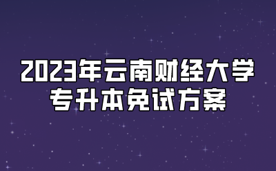 2023年云南財經(jīng)大學專升本免試方案