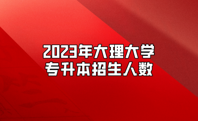 2023年大理大學專升本招生人數