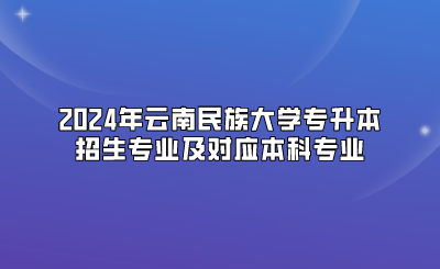 2024年云南民族大學(xué)專升本招生專業(yè)及對應(yīng)本科專業(yè)