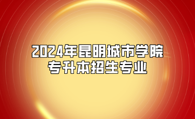 2024年昆明城市學(xué)院專升本招生專業(yè)