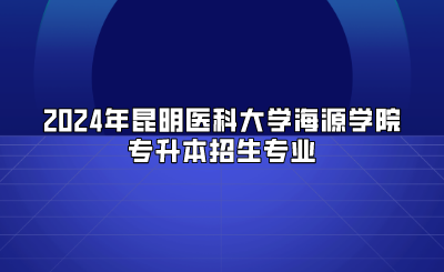 2024年昆明醫(yī)科大學(xué)海源學(xué)院專(zhuān)升本招生專(zhuān)業(yè)