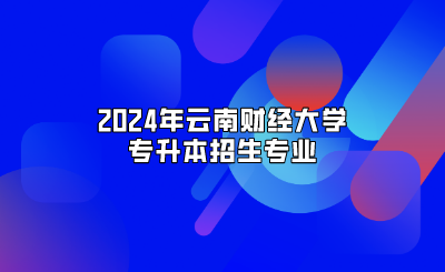2024年云南財經大學專升本招生專業(yè)