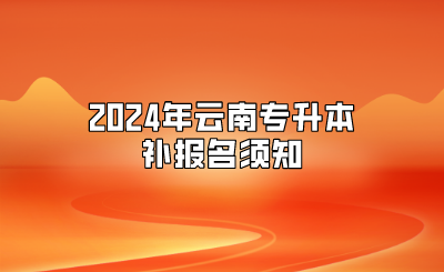 2024年云南專升本補報名須知