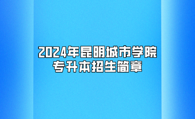 2024年昆明城市學(xué)院專升本招生簡(jiǎn)章