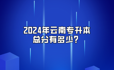 2024年云南專升本總分