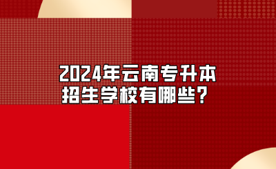 2024年云南專升本招生學校