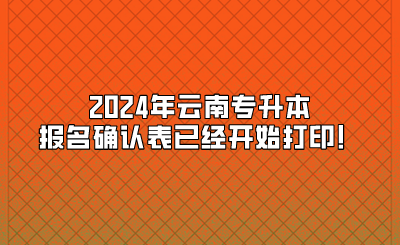 2024年云南專升本報名確認表已經開始打印！