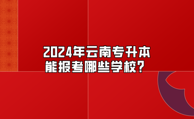 2024年云南專升本能報考哪些學校？