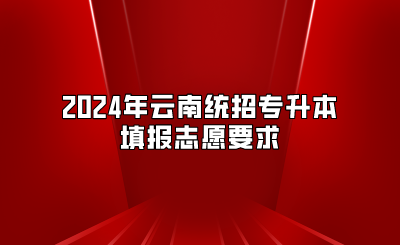2024年云南統(tǒng)招專(zhuān)升本填報(bào)志愿要求