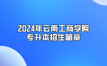 2024年云南工商學院專升本招生簡章