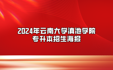 2024年云南大學滇池學院專升本招生海報