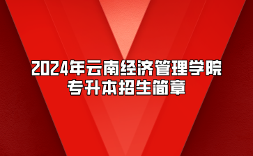 2024年云南經濟管理學院專升本招生簡章